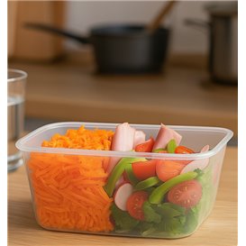 Plastic Bakje Rechthoek Transparant van PP 1.000ml 17,4x11,5x8cm (500 Stuks)