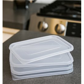 Plastic PP Deksel Transparant voor Container 17,4x11,6cm (500 Stuks)