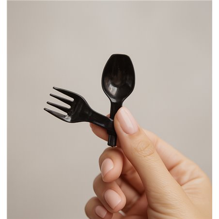 Zwarte spork voor horeca