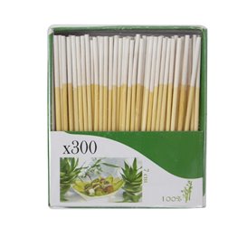 Bamboe prikker Wit Tip 7cm (300 stuks)
