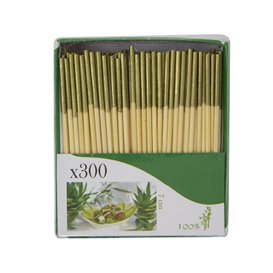 Bamboe prikker Goud Tip 7cm (300 stuks)
