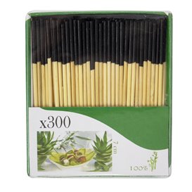 Bamboe prikker Zwarte Tip 7cm (300 stuks)