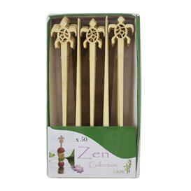 Pics à Boissons Turtle en Bambou 12cm (50 Utés)