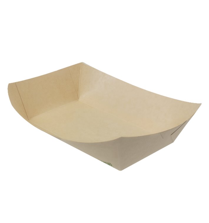 Snackbakjes Bamboe Karton Kraft 700ml 20,5x15x5,2cm (125 Stuks)
