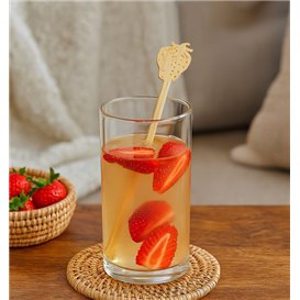 Bamboe Drink roerstaaf Aardbei 14cm (600 stuks)