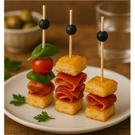 Bamboe prikker "Big Bal" Design Zwart 12,5cm in doos (100 stuks) 