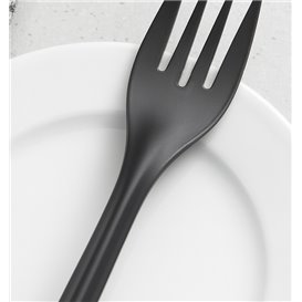 Herbruikbare Vork in PP Zwart 17,5cm (50 Stuks)