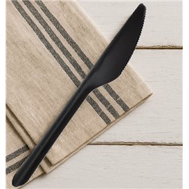 Herbruikbaar Mes in PP Zwart 17,8cm (50 Stuks)