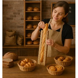 Papieren voedsel zak "Panes" 9+5x50cm (125 stuks) 