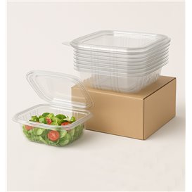 Coque Carrée avec charnière PET 250ml (100 Utés)