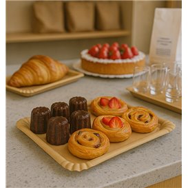 Papieren dienblad Rechthoekige vorm kraft 16x22 cm (1400 stuks)