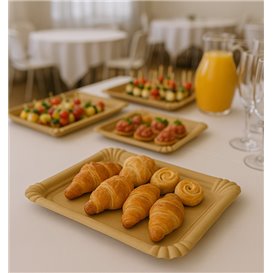 Papieren dienblad Rechthoekige vorm kraft 16x22 cm (100 stuks) 