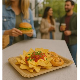 Plat rectangulaire en Carton Kraft 16x22 cm (100 Unités)