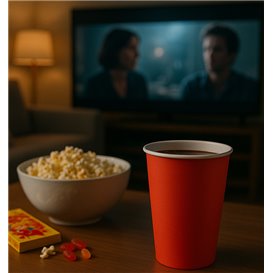 Kartonnen beker “Colours” Rood 600ml Ø9,4cm (320 stuks)