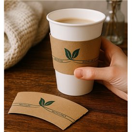 Papieren Sleeve voor Koffiebeker 8 Oz (100 Stuks)