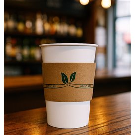 Papieren Sleeve voor Koffiebeker 8 Oz (1.000 Stuks)