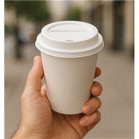 Couvercle Perforé Gobelet Carton 7Oz Blanc Ø7,2cm (100 Utés)