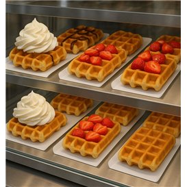 Papieren dienblad voor wafel wit 13,5x10cm (100 stuks) 