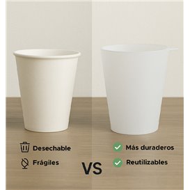 Gobelet Réutilisable Durable PP avec Anneau Translucide 400ml (490 Utés)