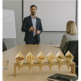 Support en Bambou avec Cônes 33,5x6x8cm (15 Utés)