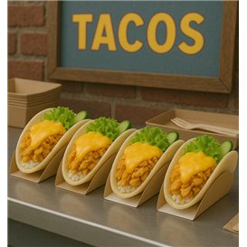 Emballage Carton Gaufre et Tacos 13,5x2,5x6cm (100 Utés)