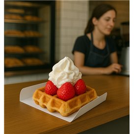 Emballage blanc pour gaufre 13,5x10cm (100 Utés)
