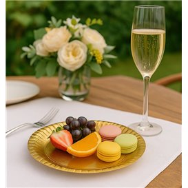 Assiette en Carton Ronde Doré 21cm (100 Utés)