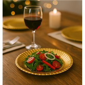 Assiette en Carton Ronde Doré 21cm (100 Utés)