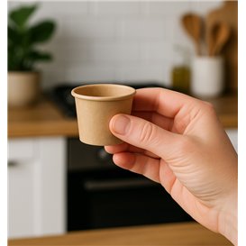Kartonnen Kraft Pot voor sauzen 30ml Ø4,3cm (50 Stuks)