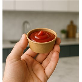 Pot Carton Kraft à Sauce 50ml Ø6,3cm (50 Utés)