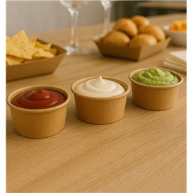 Pot Carton Kraft à Sauce 50ml Ø6,3cm (50 Utés)