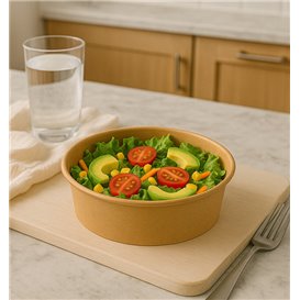 Saladier en Carton Kraft-Kraft 600ml Ø15,0cm (300 Utés)