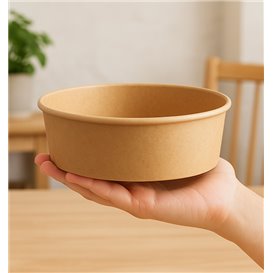 Saladier en Carton Kraft-Kraft 1.000ml Ø16,6cm (50 Utés)