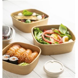 Pot Carré en Carton Kraft 750ml 17x17x5cm (300 Utés)