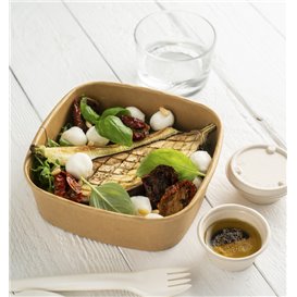 Pot Carré en Carton Kraft 750ml 17x17x5cm (300 Utés)