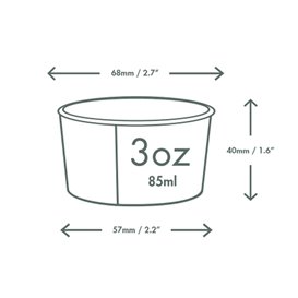 Pot à Glace en Carton 4Oz/114ml (50 Utés)