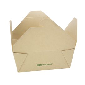 Boîte Américaine en Carton Bambou Kraft 10,7x9x6,5cm 700ml (50 Utés)