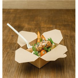 Boîte Américaine en Carton Bambou Kraft 10,7x9x6,5cm 700ml (50 Utés)