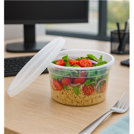 PP Bakjes met Deksel Transparant “Deli Range” 480ml (40 Stuks)