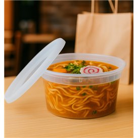 PP Bakjes met Deksel Transparant “Deli Range” 480ml (40 Stuks)