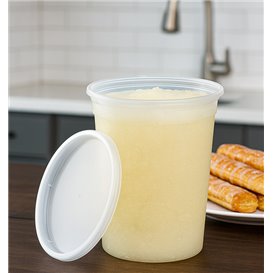 Boîte alimentaire Plastique PP avec Couvercle Transparent “Deli Range” 960ml (240 Utés)