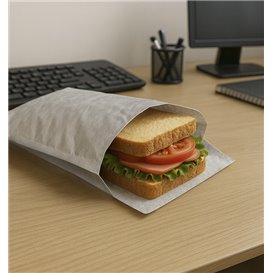 Sachet Hamburger d'Aluminium Ingraissable Argenté 22,3+5x20cm (2000 Uds)