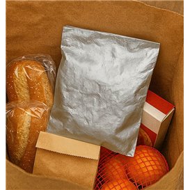Sachet Hamburger d'Aluminium Ingraissable Argenté 22,3+5x20cm (2000 Uds)
