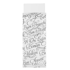 Pochette Porte-Couverts avec Serviette "Bon Appetit" 11x25cm (100 Utés)