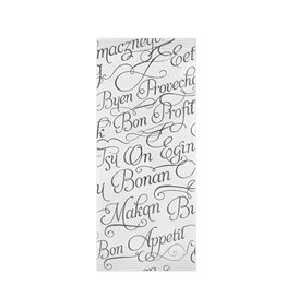 Pochette Porte-Couverts avec Serviette "Bon Appetit" 11x25cm (100 Utés)