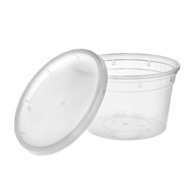 Boîte alimentaire Plastique PP avec Couvercle Transparent “Deli Range” 480ml (40 Utés)