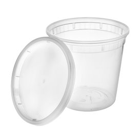 Boîte alimentaire Plastique PP avec Couvercle Transparent “Deli Range” 720ml (40 Utés)
