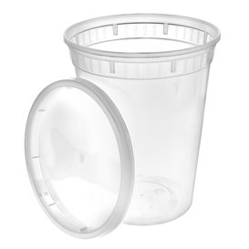 PP Bakjes met Deksel Transparant “Deli Range” 960ml (240 Stuks)