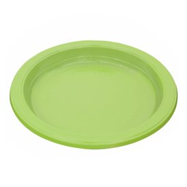 Assiette Plastique PS Réutilisable Plate Vert Citron Ø220mm (300 Utés)