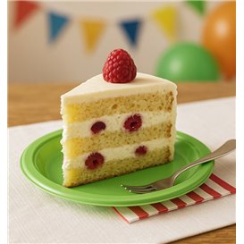 Assiette Plastique PS Réutilisable Plate Vert Citron Ø165mm (25 Utés)